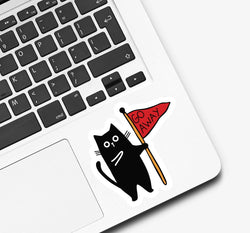 Cat Go Away Sticker: White Background