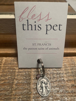 Bless this Pet Tag with Gemstone - Dog/Cat Charm