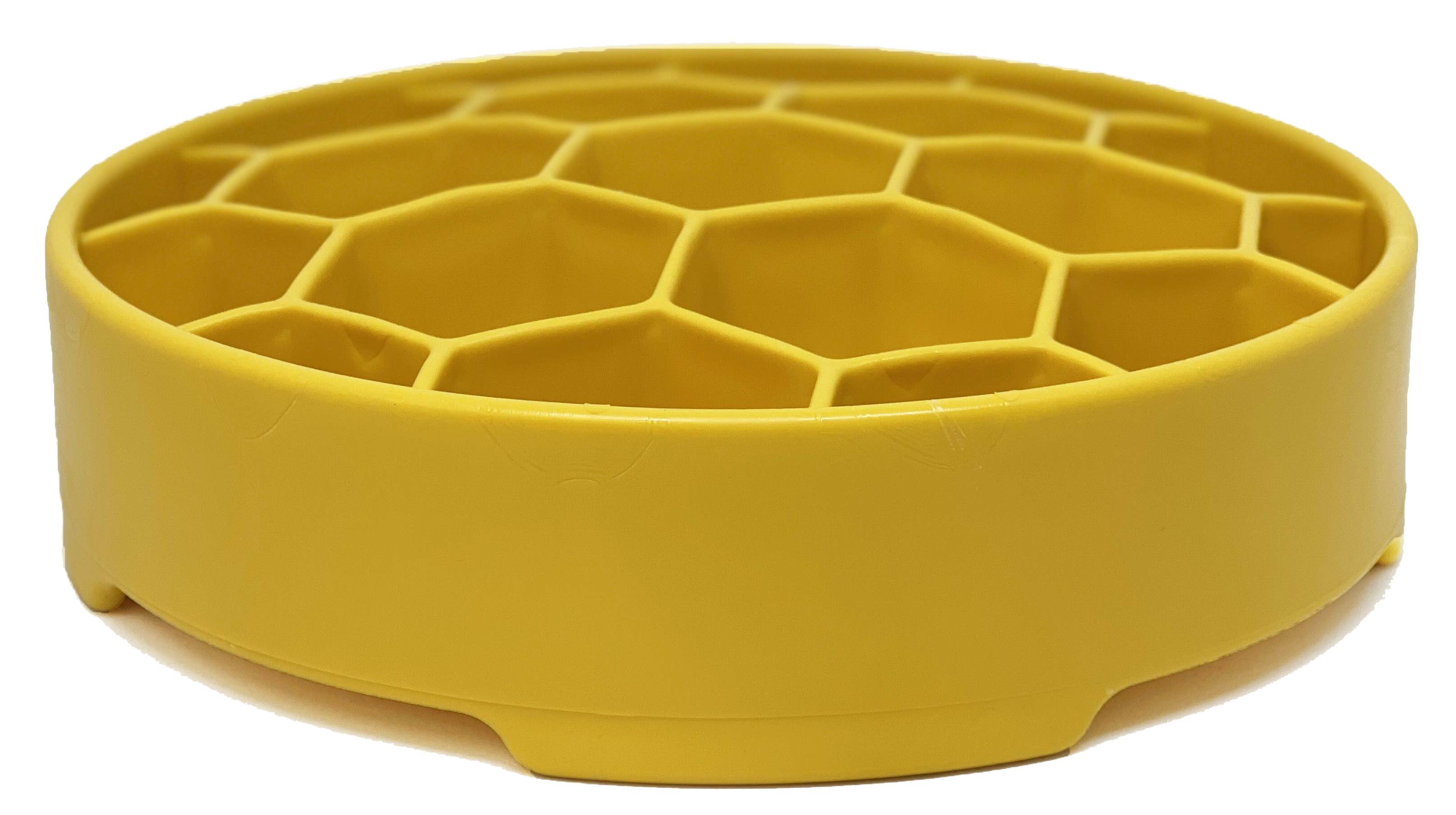 SodaPup Dog Toys - Honeycomb Design eBowl Enrichment Slow Feeder Bowl for Dogs: Yellow