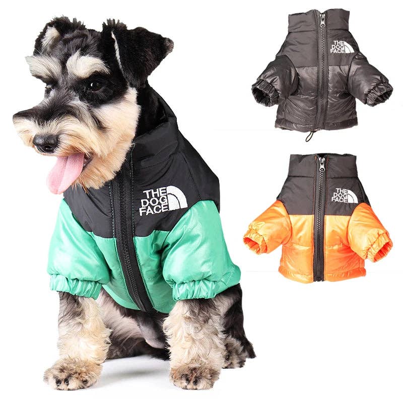 thumbnail image 2 of French Bulldog Winter Jacket – Large, Windproof, Christmas Splicing Design, High Visibility 2 of 5