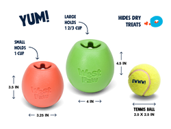 West Paw - Rumbl® Puzzle Treat-Dispensing Enrichment Dog Toy: L / Melon