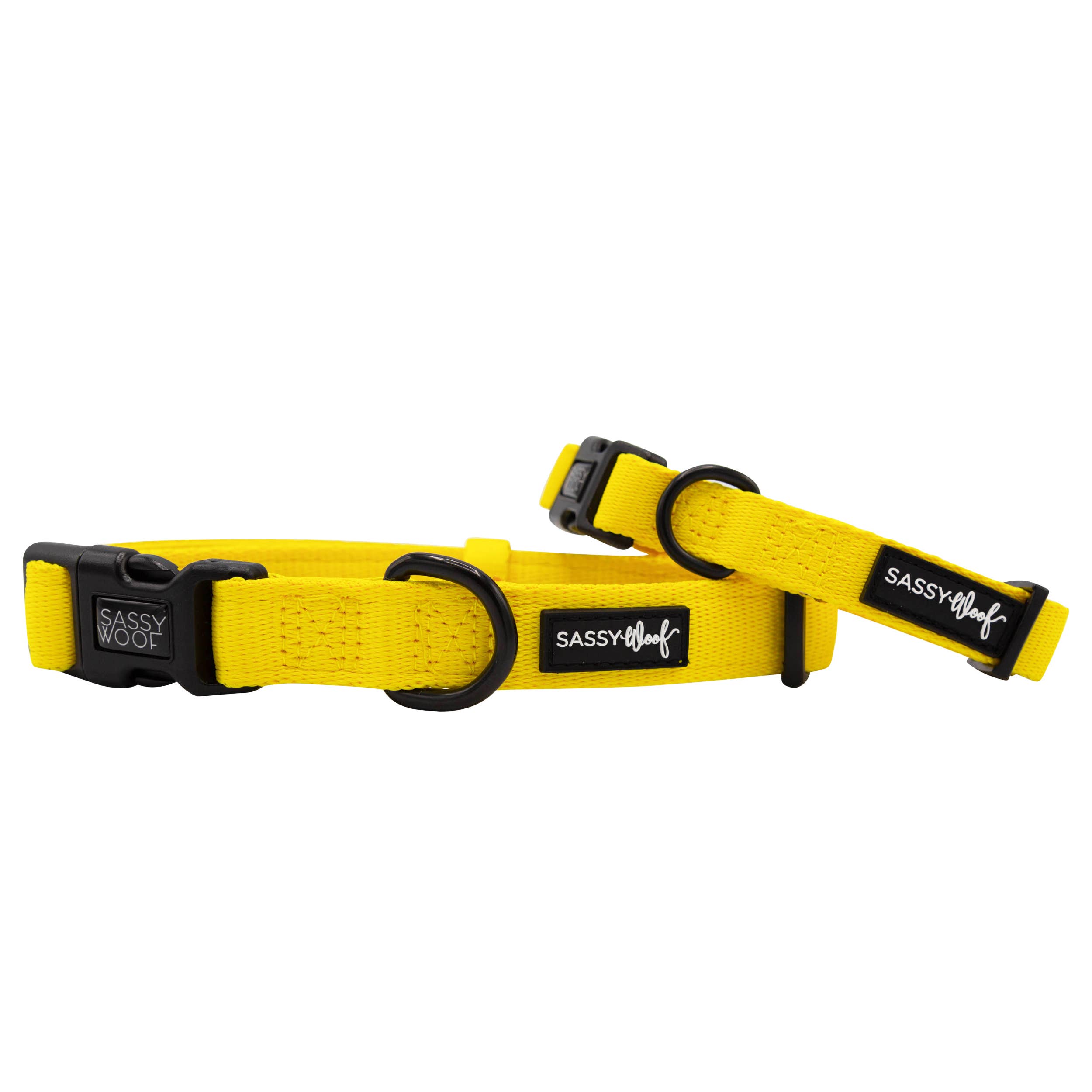 SASSY WOOF - Dog Collar - Neon Yellow: M