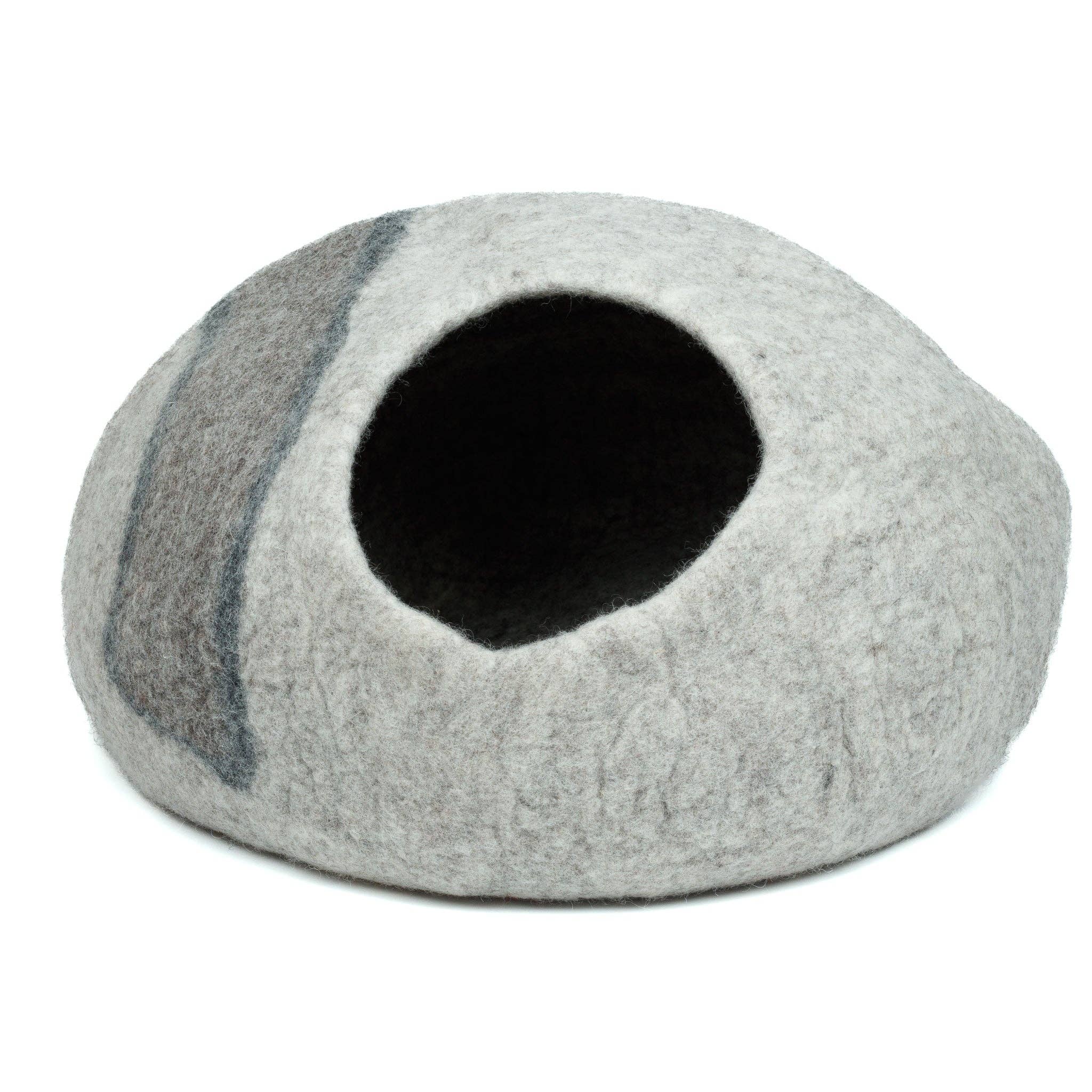 Felt Cat Cave Natural Felt Wool Cat Bed - Bullseye Design