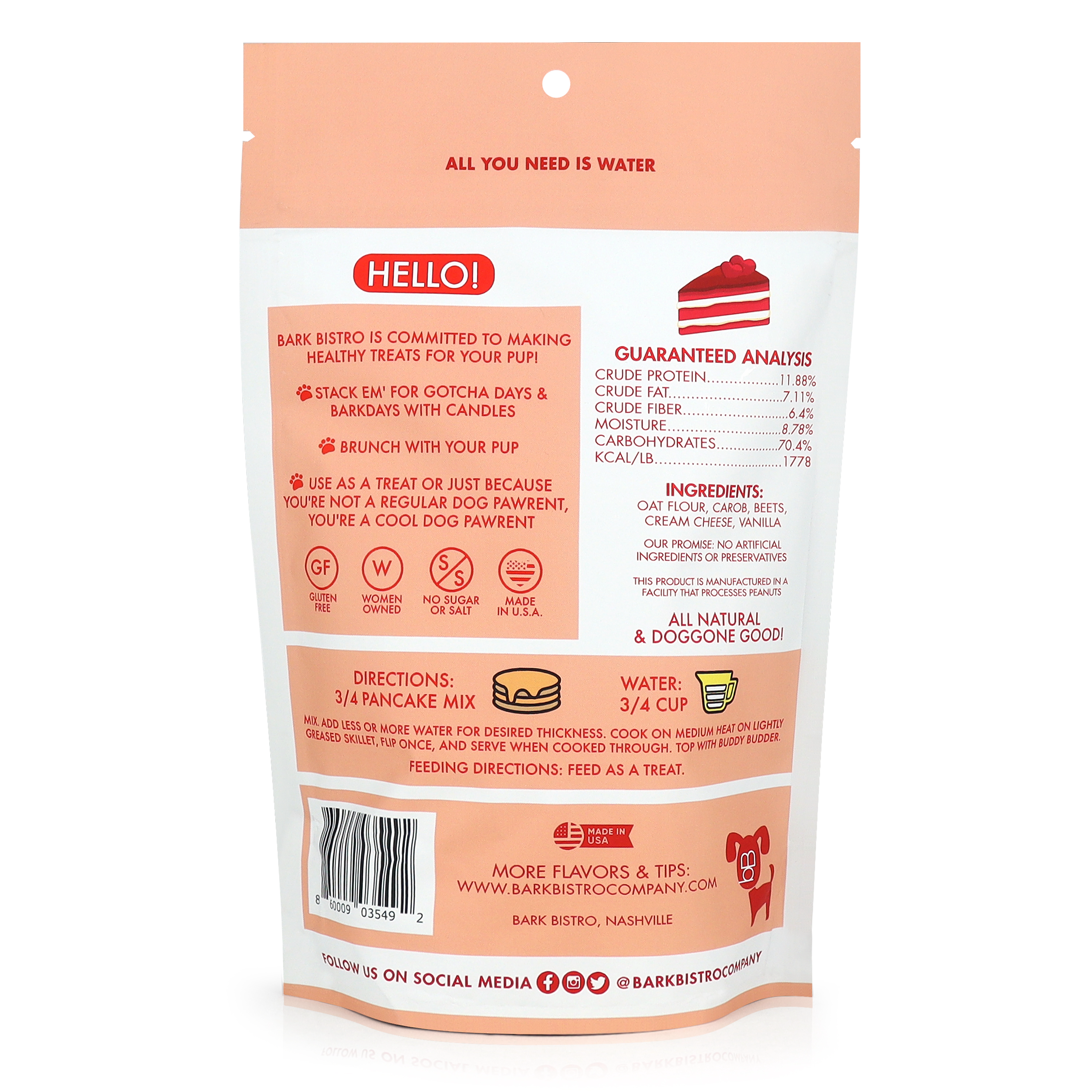 Bark Bistro - Dog Pancakes Dessert Pancakes Flavor Pack Case 12