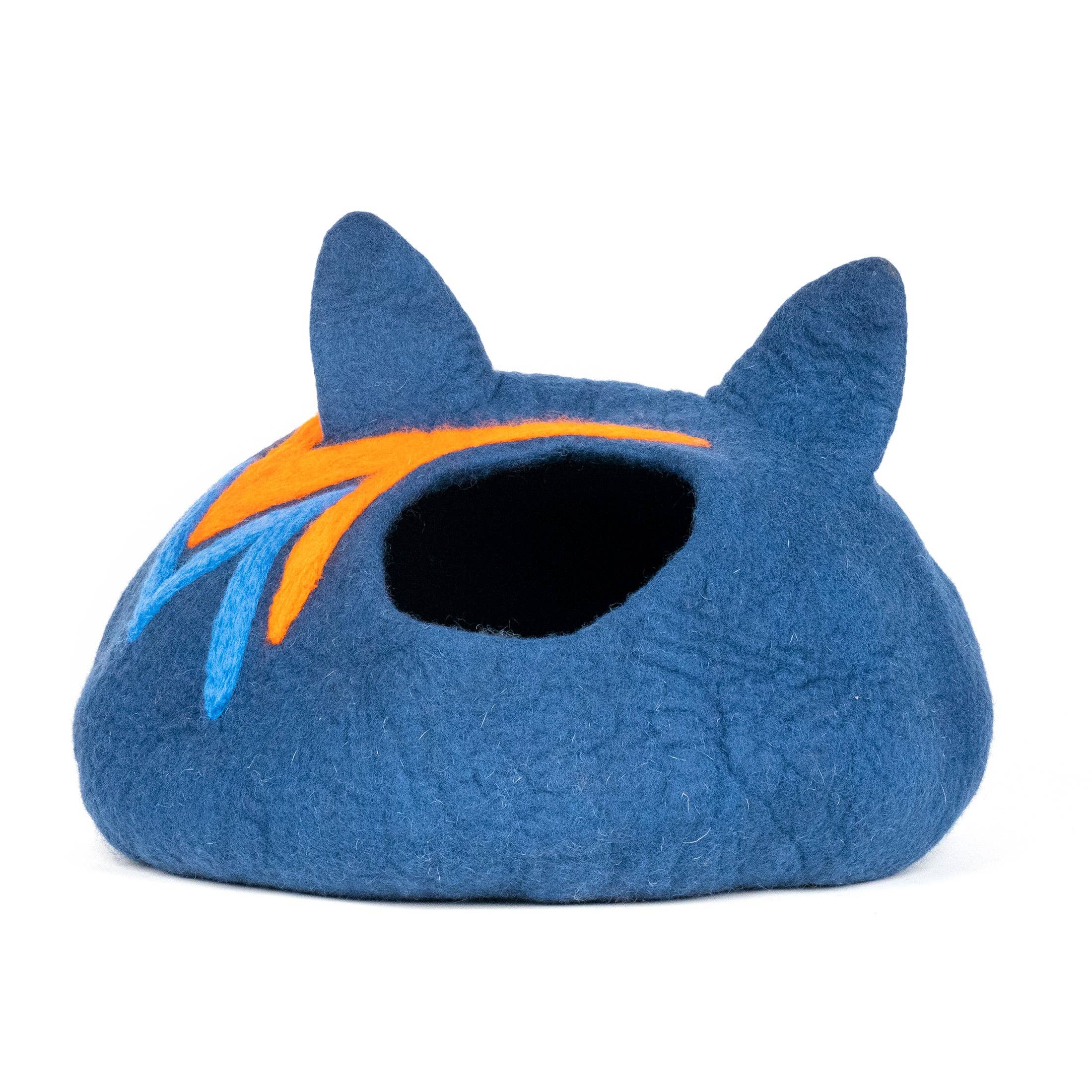 Felt Cat Cave Natural Felt Wool Cat Bed - Ears & Bolt: Dark Gray
