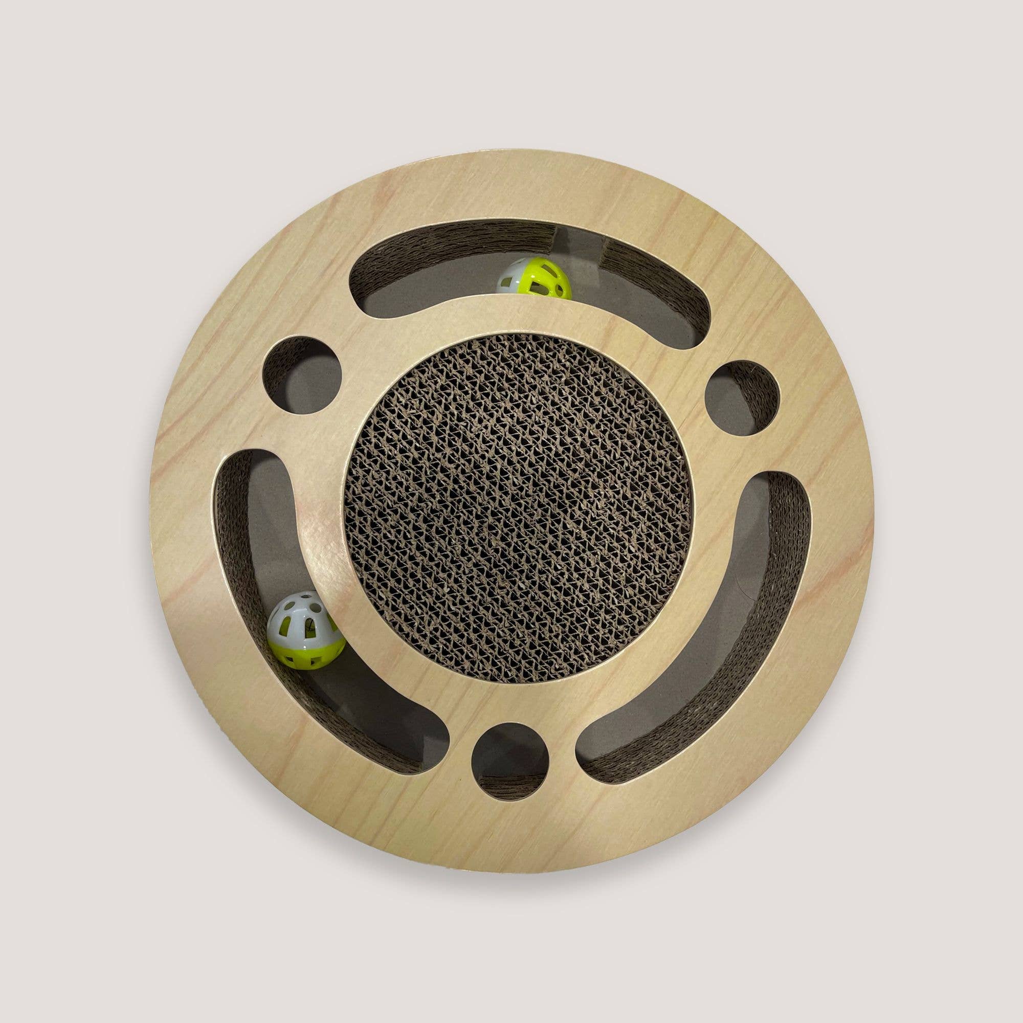 PET GEAR DISTRIBUTORS - NANDOG Round Shape Open Play Set Wood Cat Scratcher