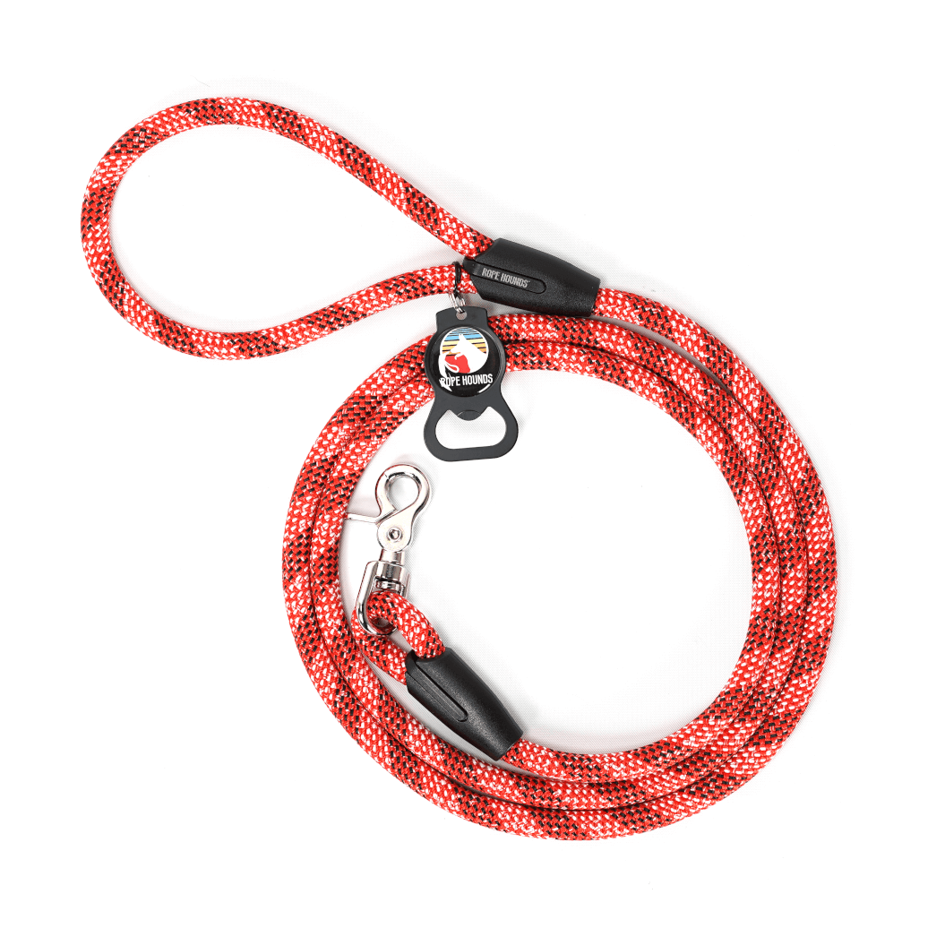 Rope Hounds - Classic Dog Leash - Reds: Hog Wild / 6 Foot