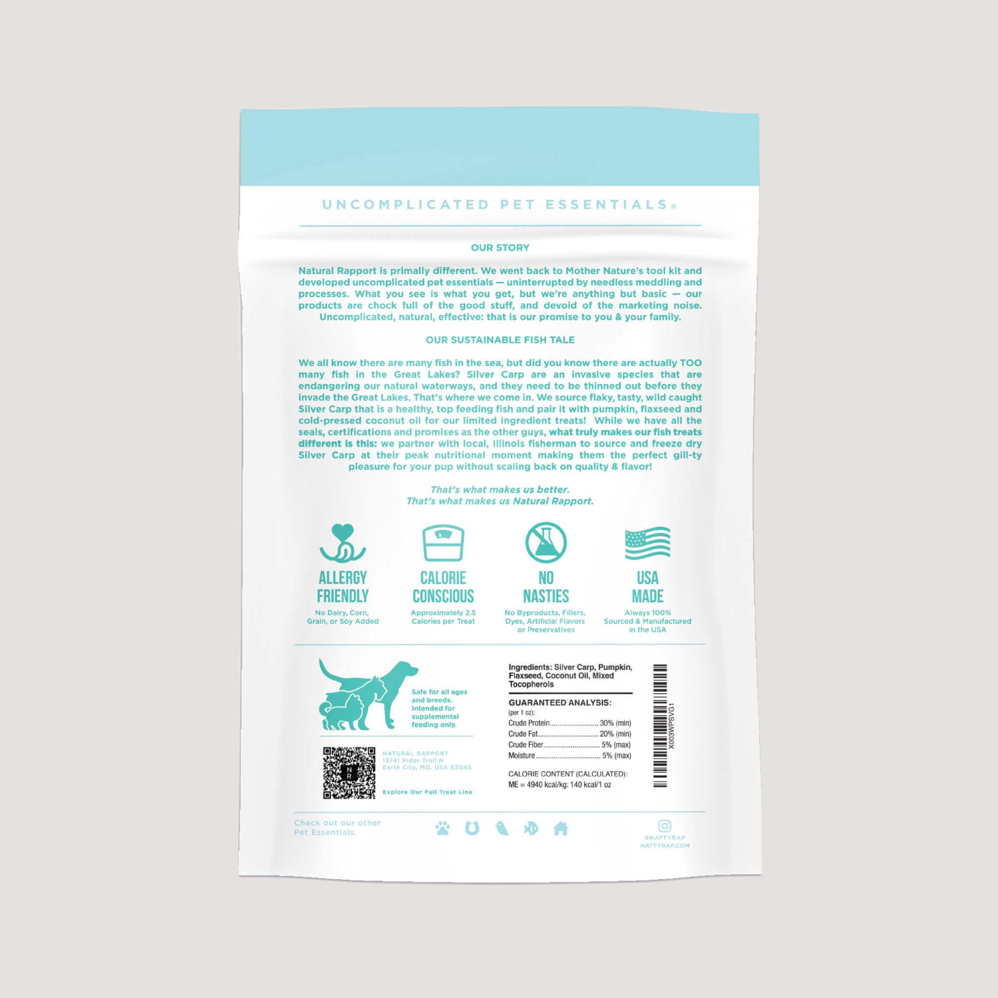 Natural Rapport - The Only Freeze Dried Silver Carp Dogs Need: 3.5 oz bag