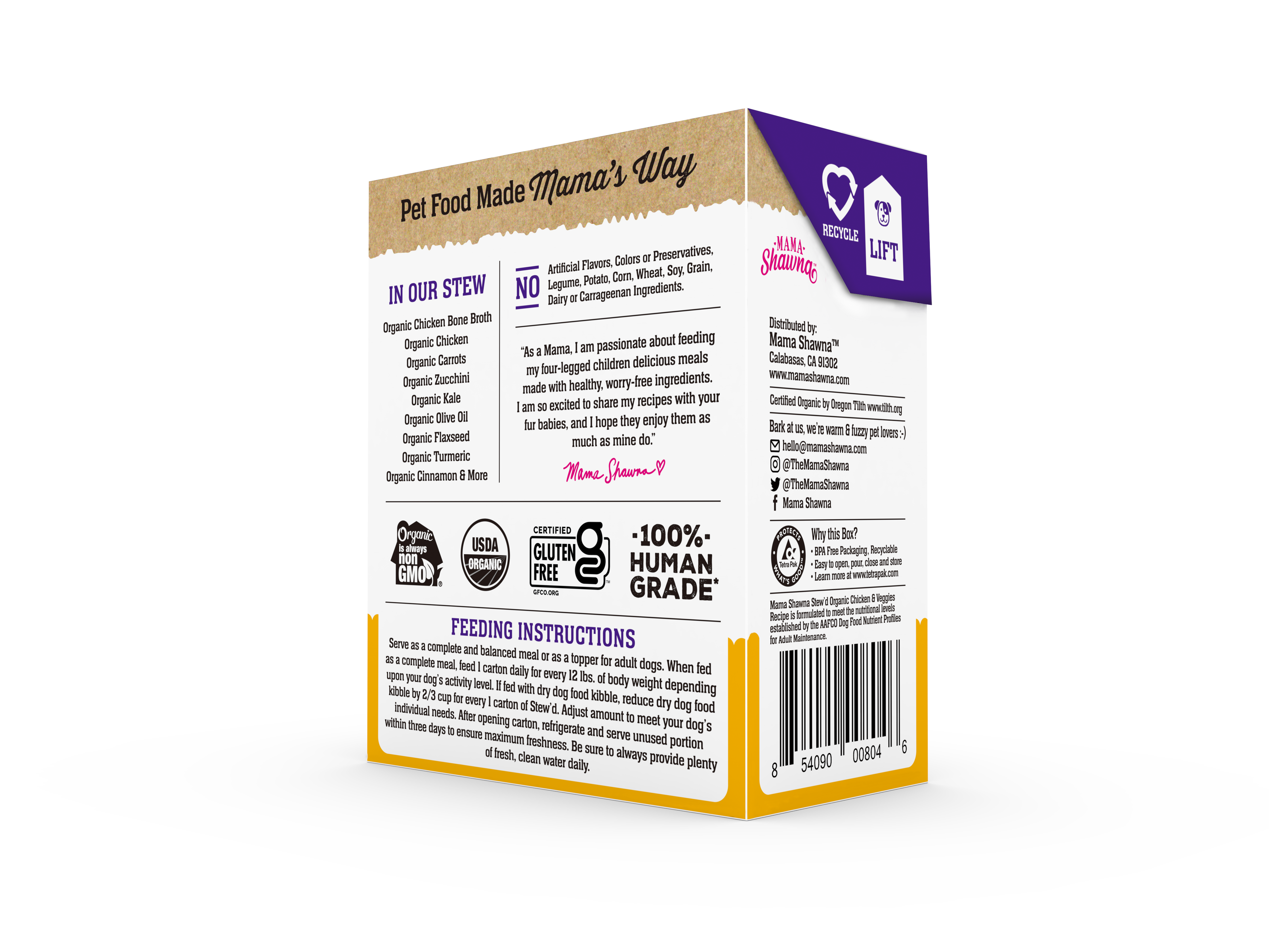 Mama Shawna - Stew'd Organic Dog Chicken & Veggies Recipe: Orange