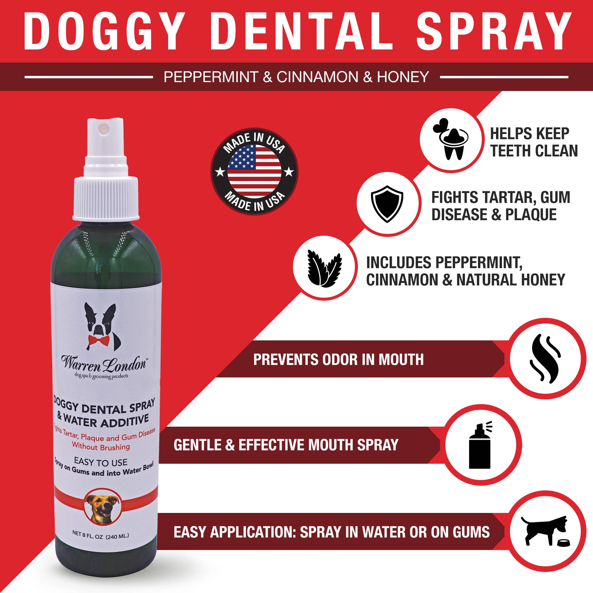 Warren London Dog Products - Doggy Dental Spray - 8 oz