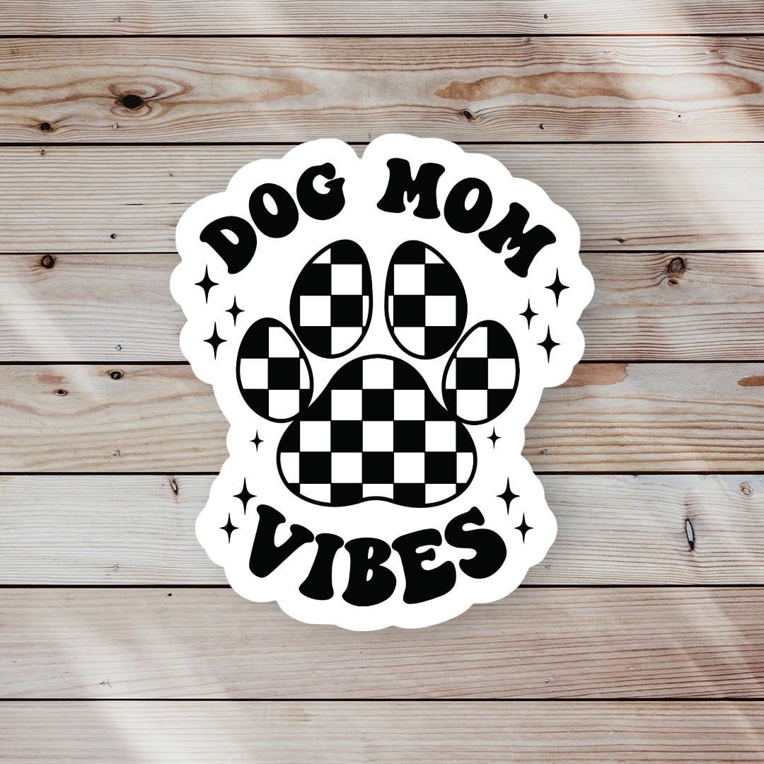 Ace the Pitmatian Co - Dog Mom Vibes Sticker