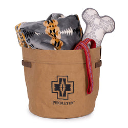 Pendleton Washable Paper Toy Bucket: Brown