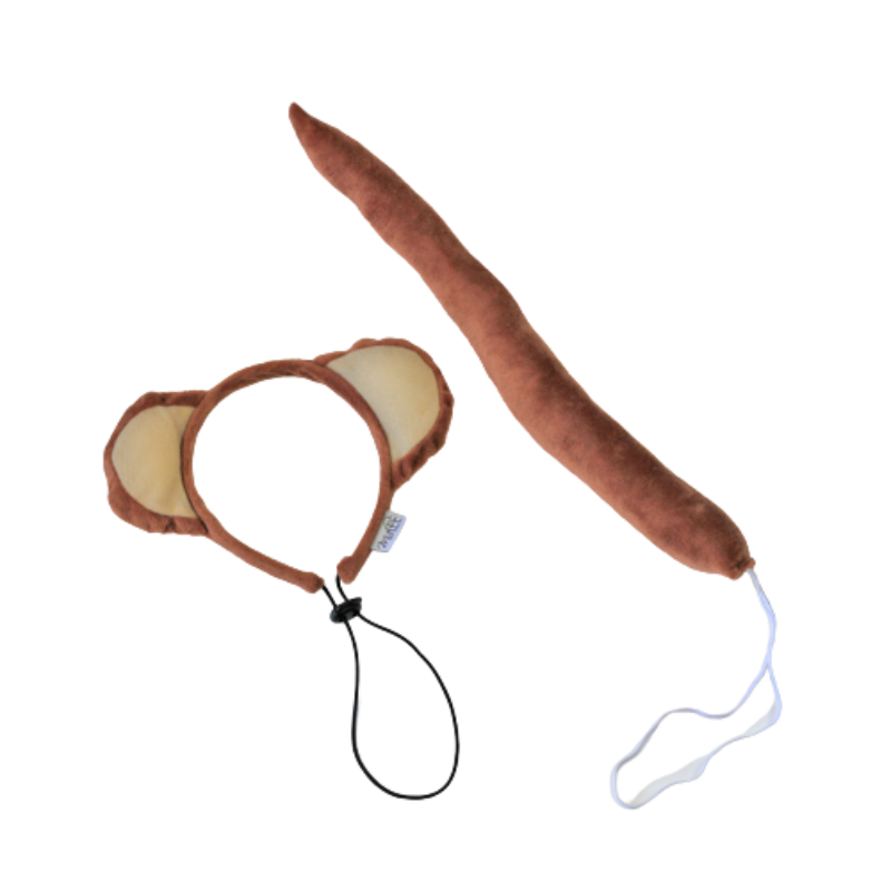 Midlee Designs - Midlee Monkey Headband and Tail Halloween Dog Costume