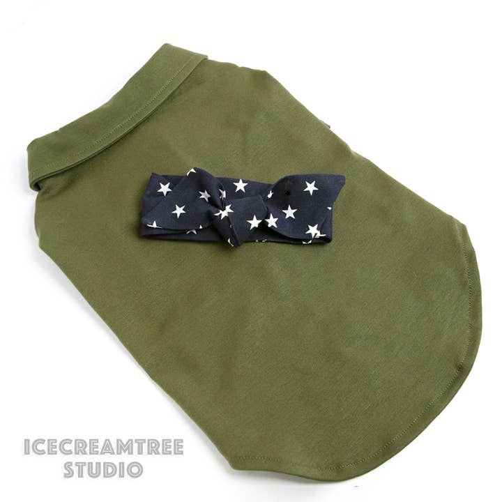 Icecreamtree Studio - Top Gun Look Outfit Pilot Shirt, Scarf Set - Dog Cat Costume: Small