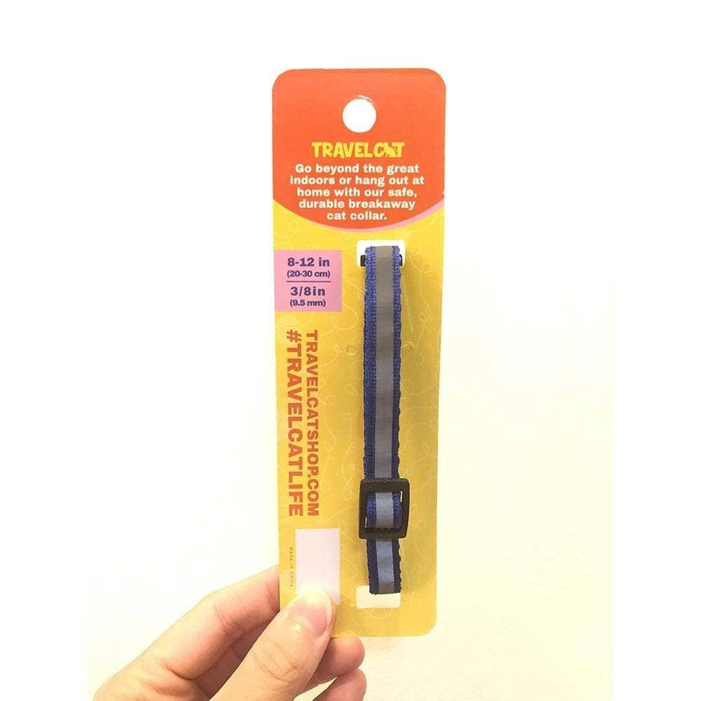 Travel Cat Breakaway Cat Collar: Reflective Blue