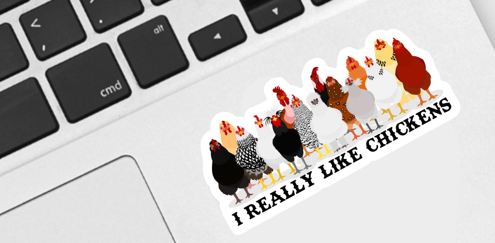 Ace the Pitmatian Co - I Really Like Chickens Sticker