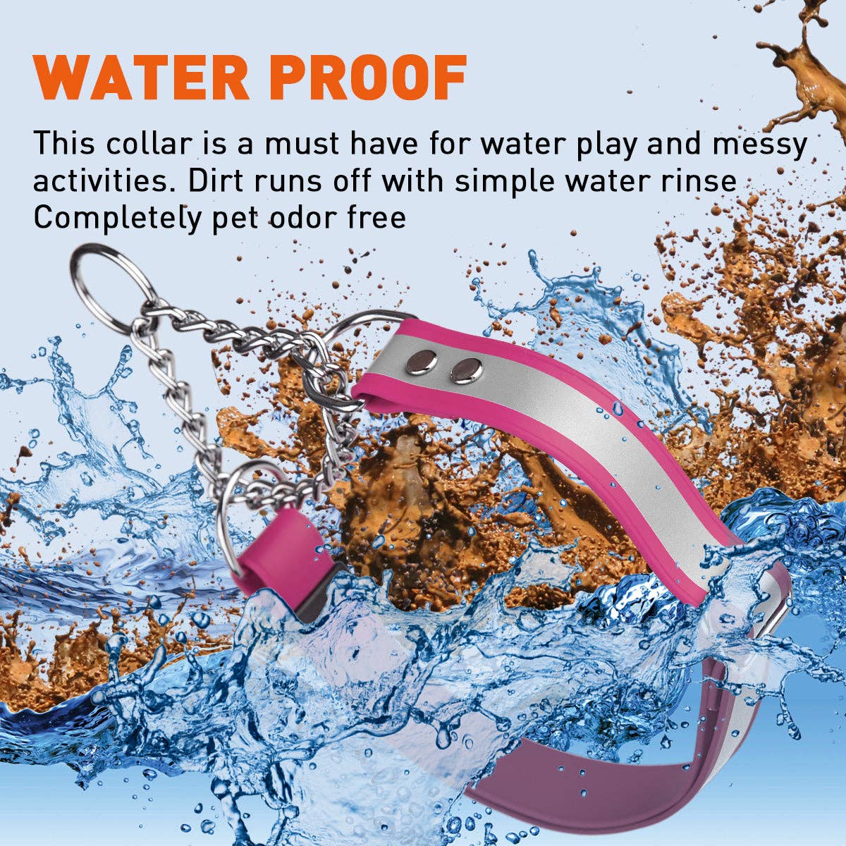 Dogline - Reflective Biothane Martingale Collar: Pink / 11"-15" / 3/4"