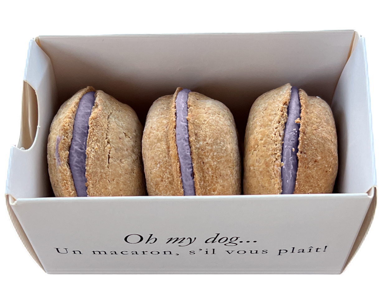 3-ct Lavender Macaron Dog Treats, Dog Gift, Stocking Stuffer