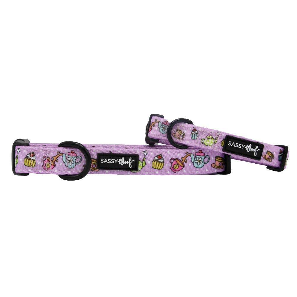 SASSY WOOF - Dog Collar - Tea Pawty: Medium