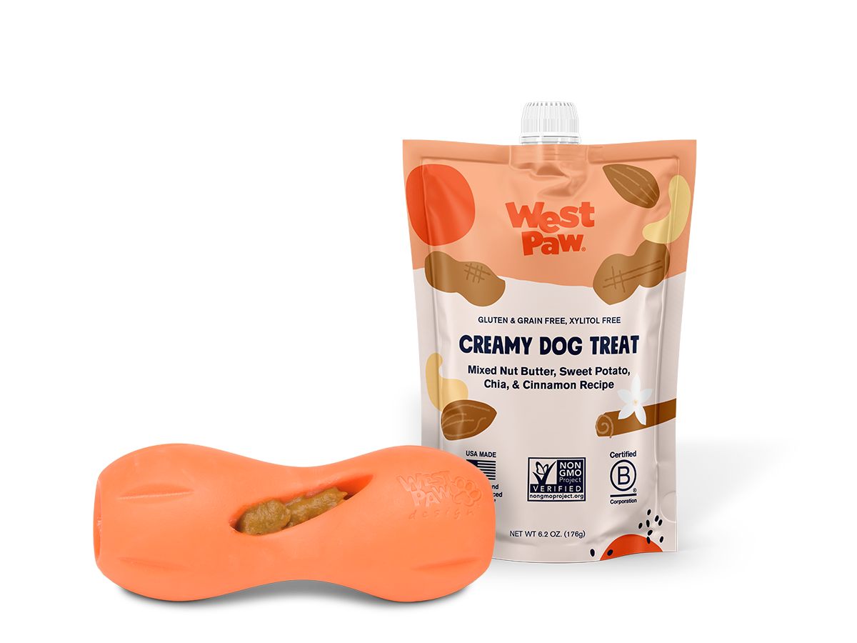 West Paw - Nut Butter, Sweet Potato, and Chia Seed Creamy Dog Treat: Case of 6