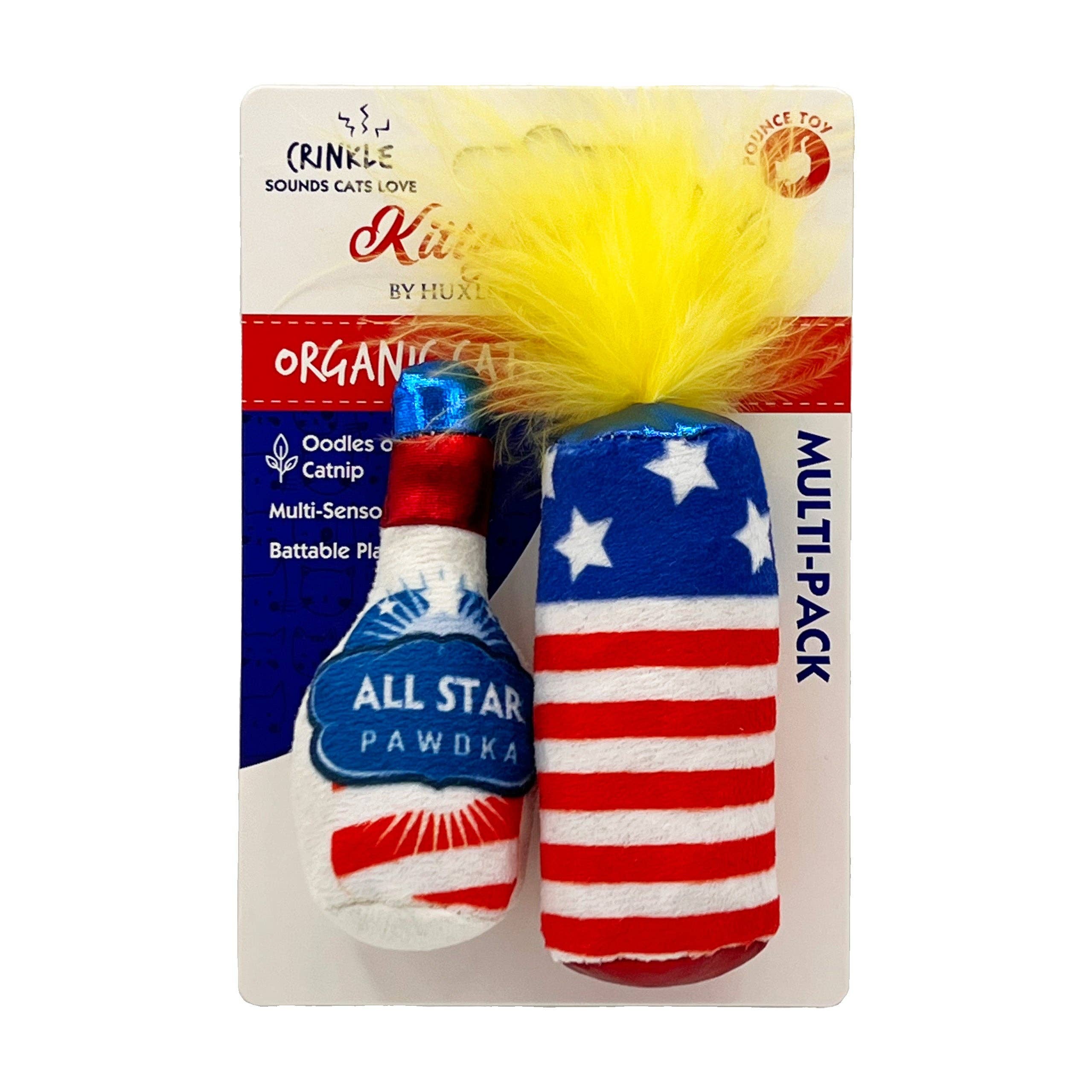 Huxley & Kent - Firecracker & All Star Pawdka 2pk For Cats: One Size