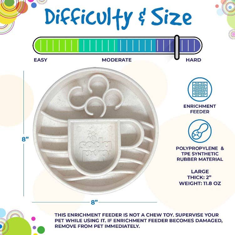 SodaPup Dog Toys - Java Design eBowl Enrichment Slow Feeder Bowl for Dogs: Coffee Bean