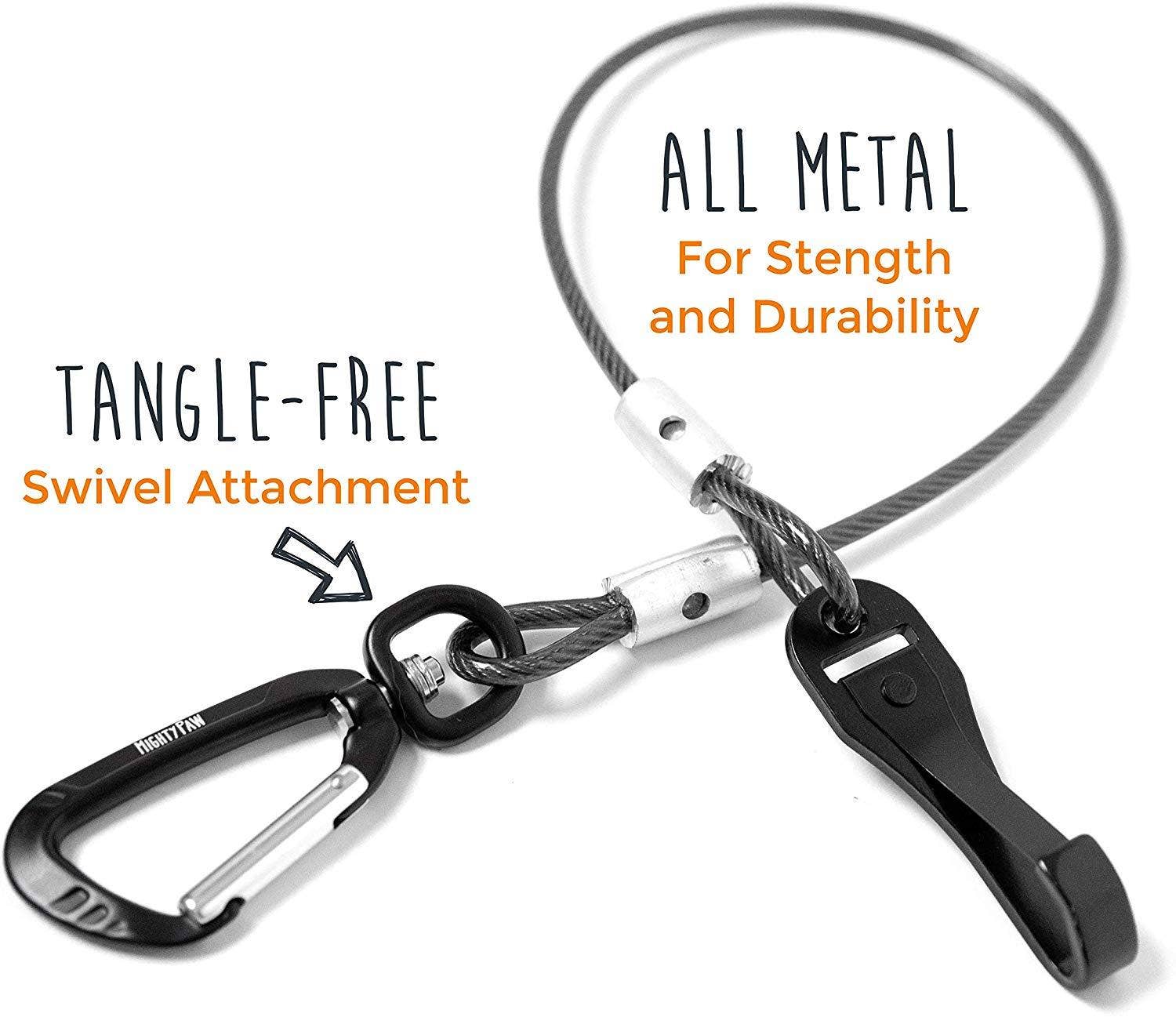 Mighty Paw - Chew Proof Safety Belt: Black / 32' inches