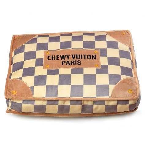 Checker Chewy Vuiton Bed Soft, Washable Dog Bed: Small
