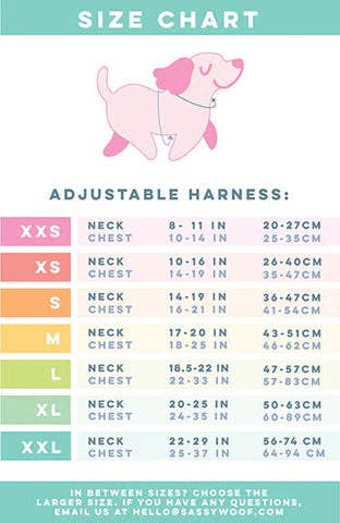 SASSY WOOF - Dog Adjustable Harness - I Chews You: XXLarge