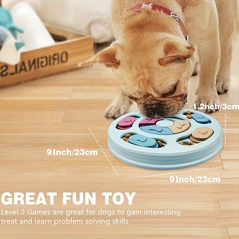 YIKELEATHER - Dog Slow Feeding Training Plate, Dog Food Hiding Bowl, Intelligence Puzzle, Dog Intellectual Toy Puzzle Reliever, Interactive Intellectual Feeding Toy: Blue