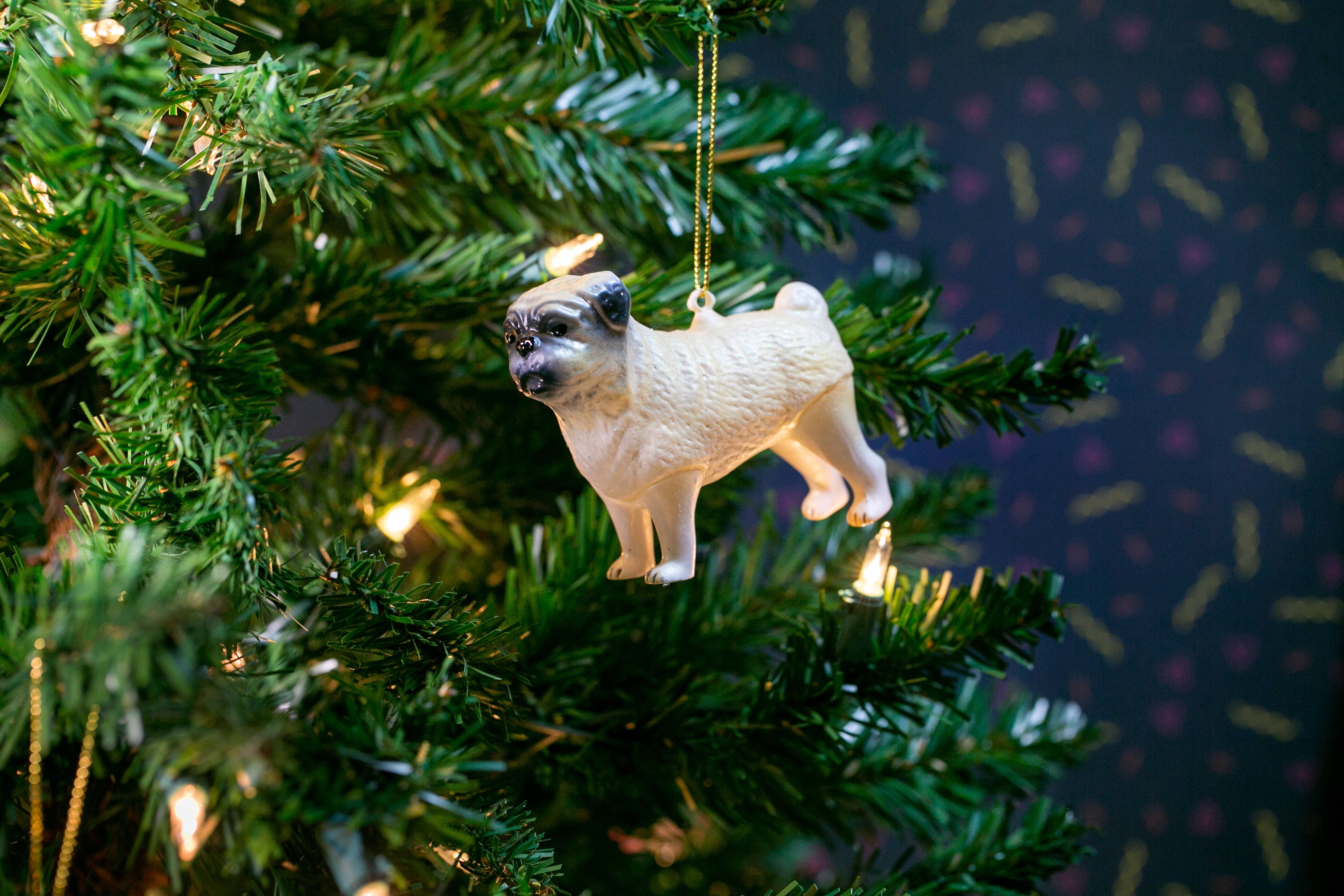 Party Rock | Pug Glass Ornament