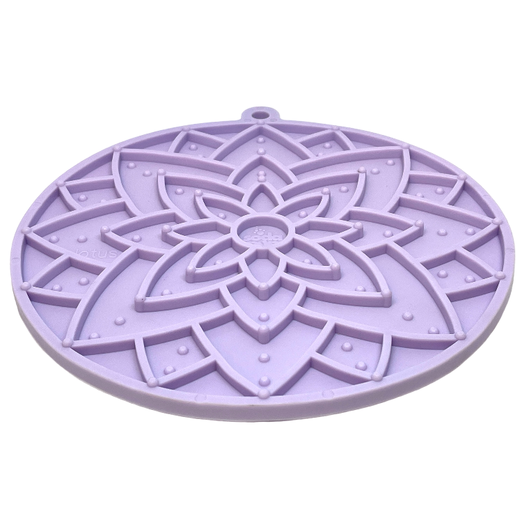 SodaPup Dog Toys - Lotus eMat Enrichment Lick Mat With Suction Cups: Light Purple