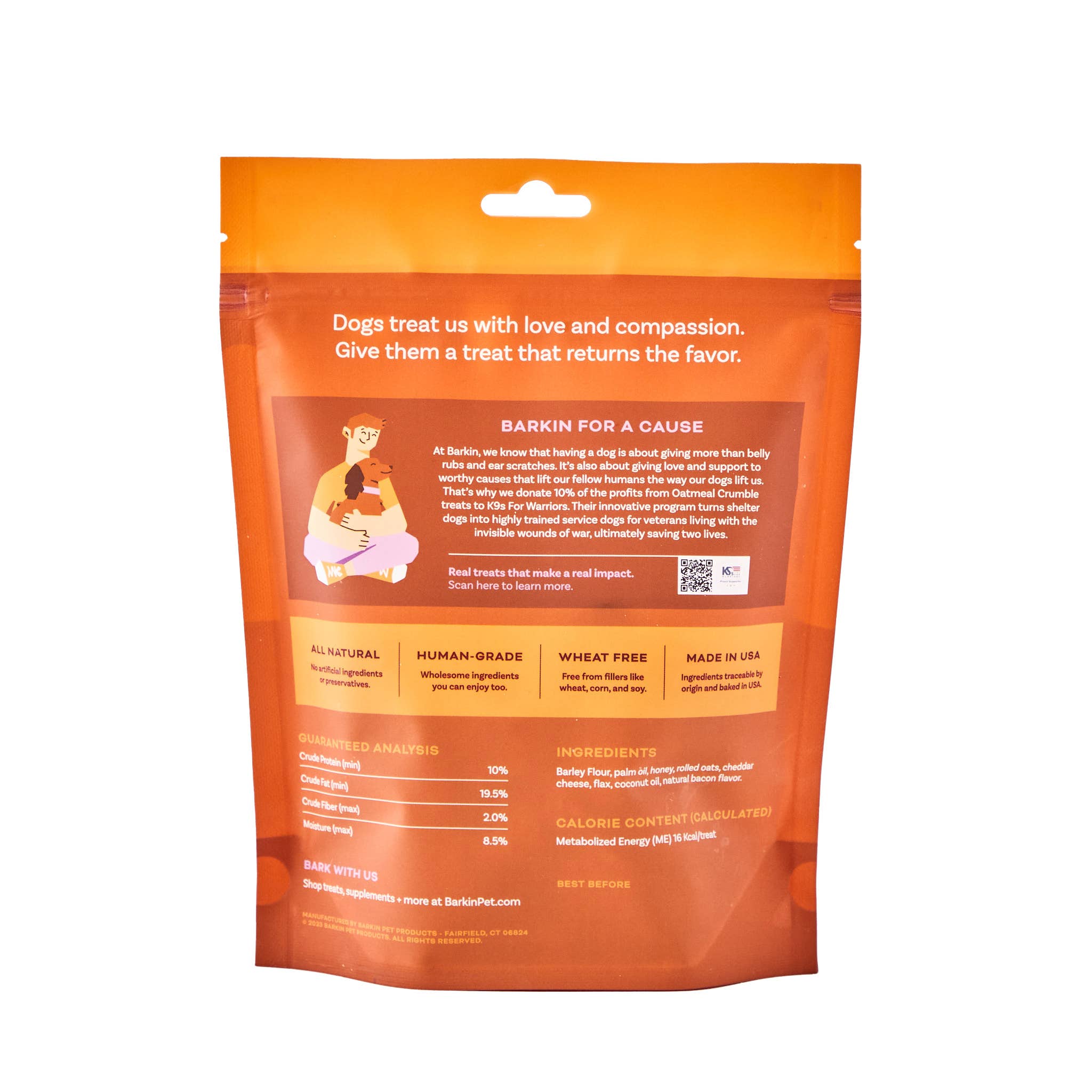 BARKIN - OATMEAL CRUMBLE SOFT & CHEWY DOG TREAT