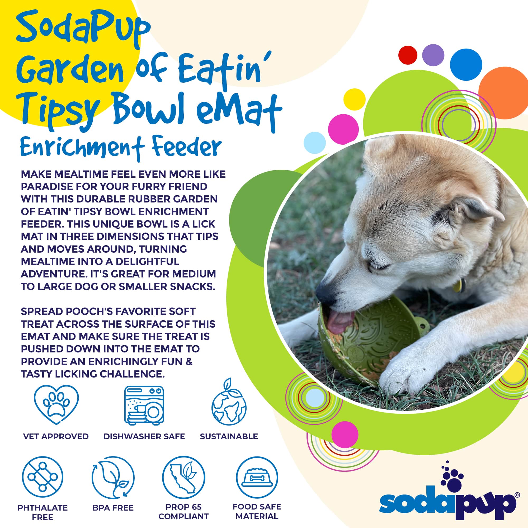 SodaPup Dog Toys - Garden of Eatin' Tipsy Bowl: Plum Garden of Eatin' Tipsy Bowl