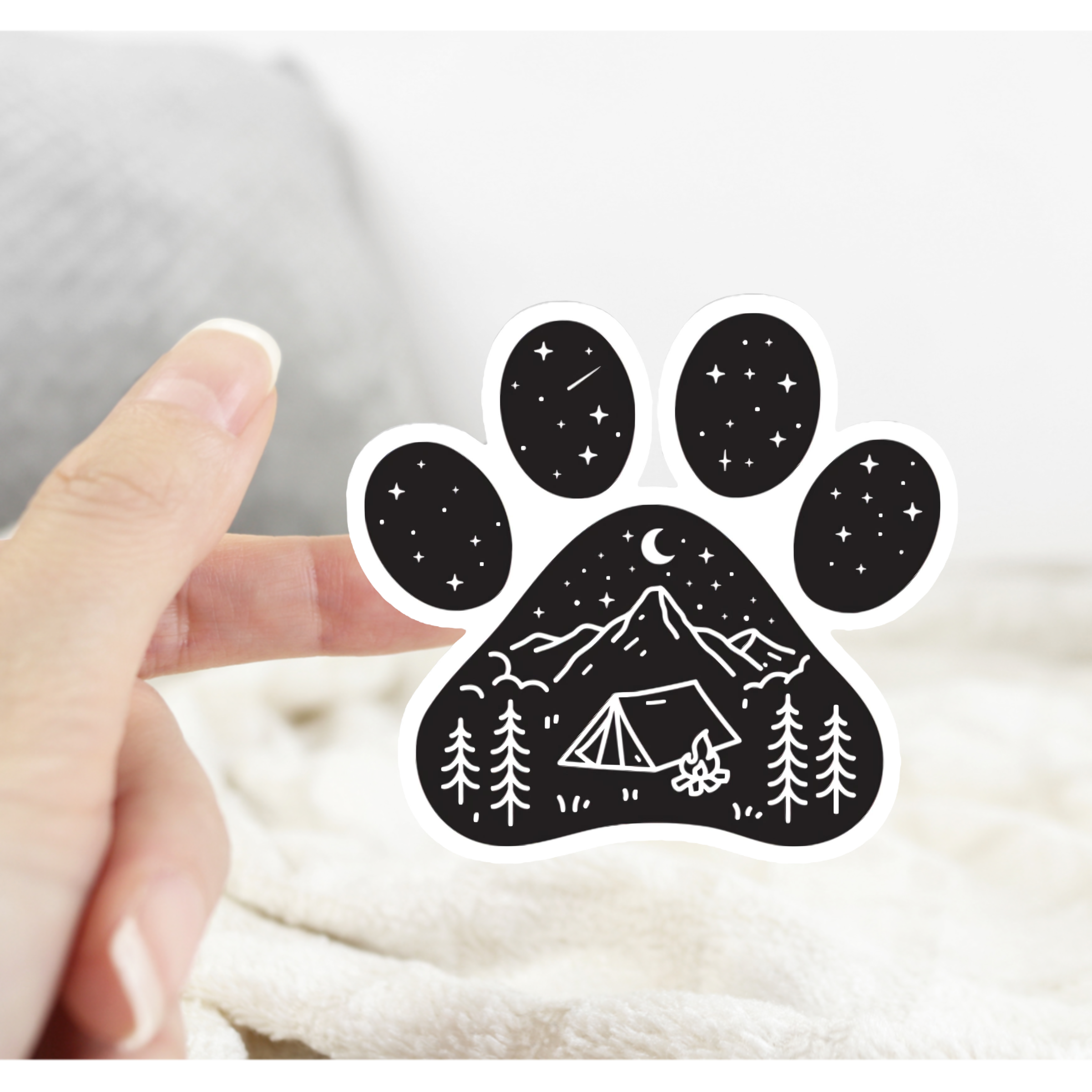 Ace the Pitmatian Co - Dog Paw Camping Tent Sticker