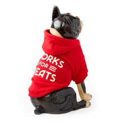 Works For Treats Dog Hoodie: XS, M