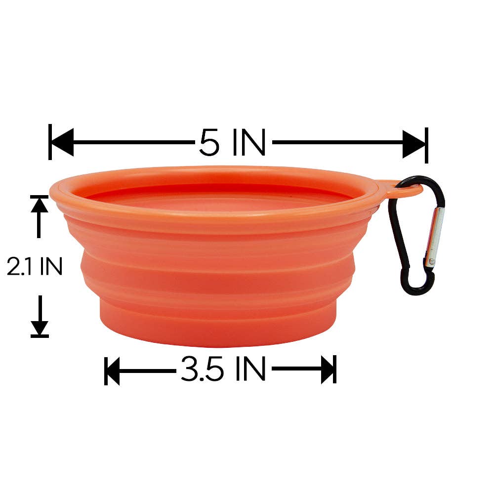 SASSY WOOF - Collapsible Dog Bowl - Sweet, but Always Hangry: Orange