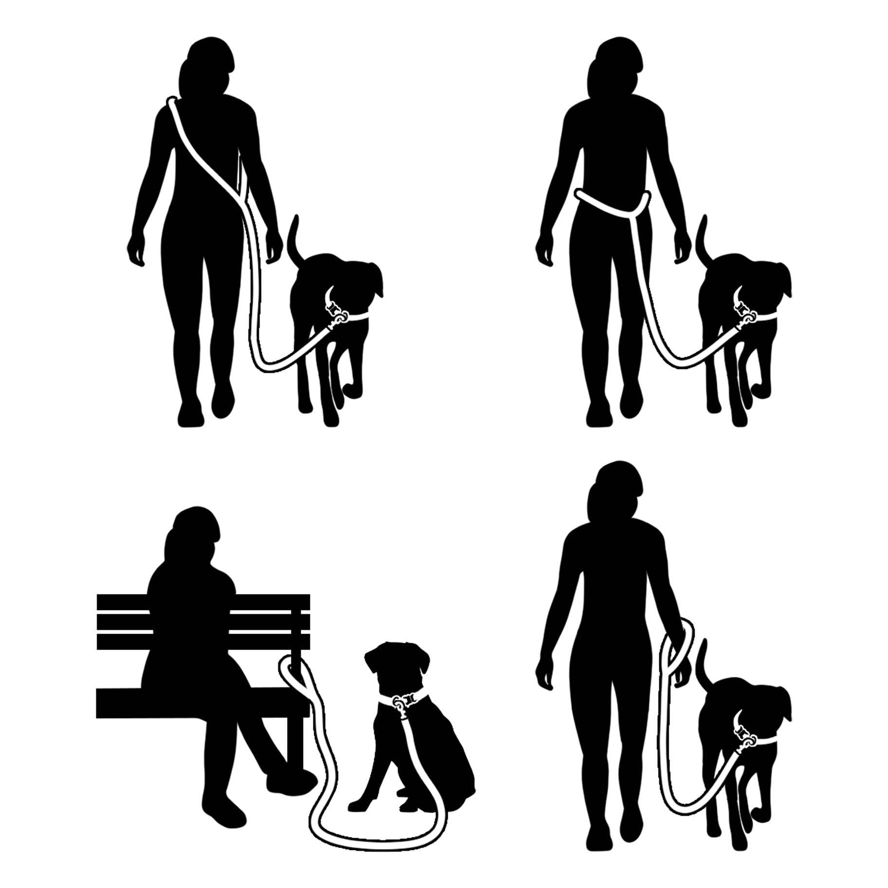 SASSY WOOF - Hands-Free Dog Rope Leash - Hunter: 7 feet