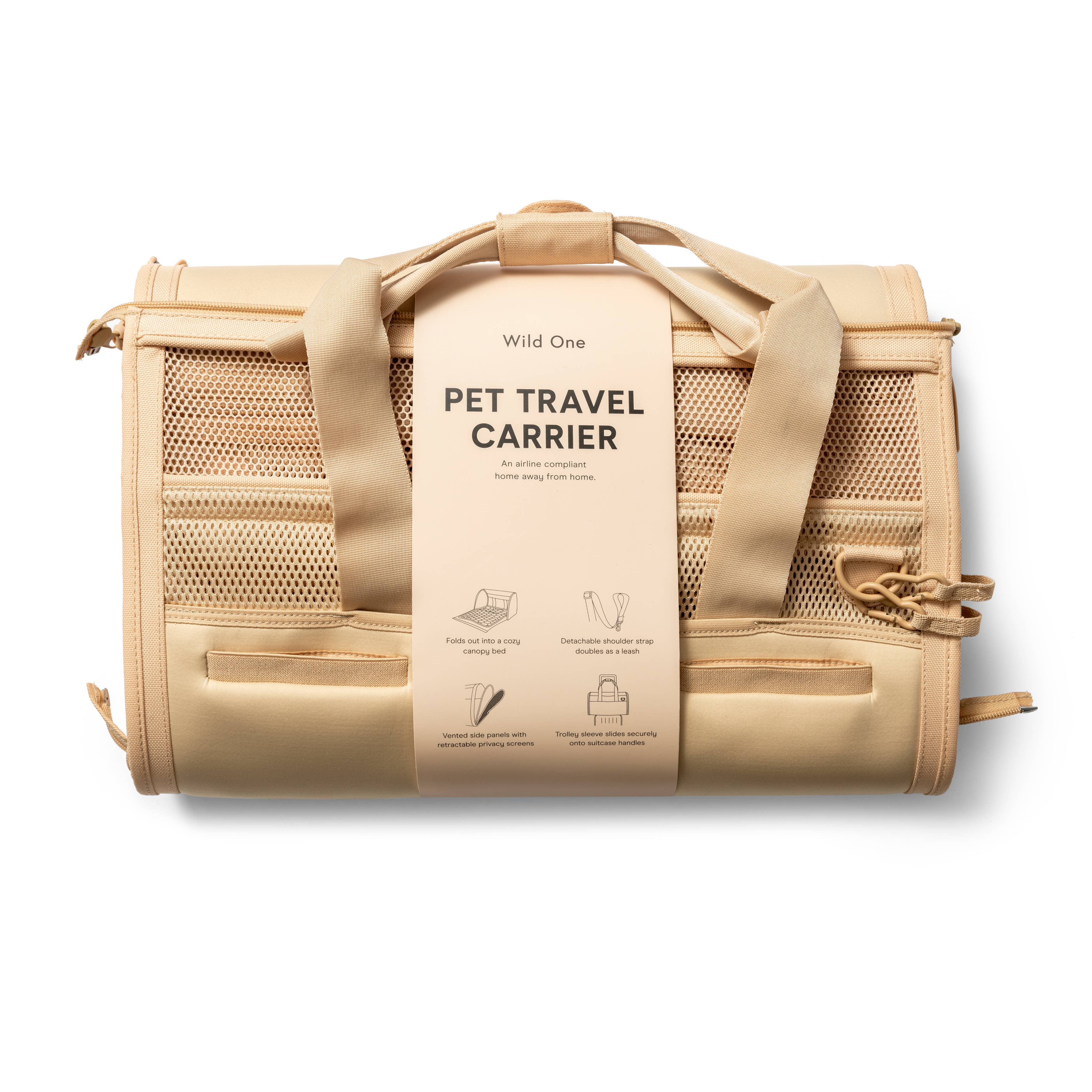 Wild One - Travel TSA Compliant Pet Dog Carrier: Tan