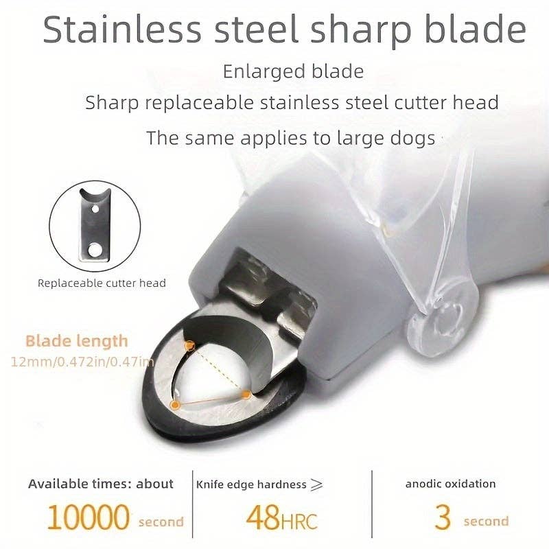 YIKELEATHER - Pet Supplies Cat And Dog Nail Clippers Nail Polishers LED Lights Scissors Cleaning Supplies: Orange