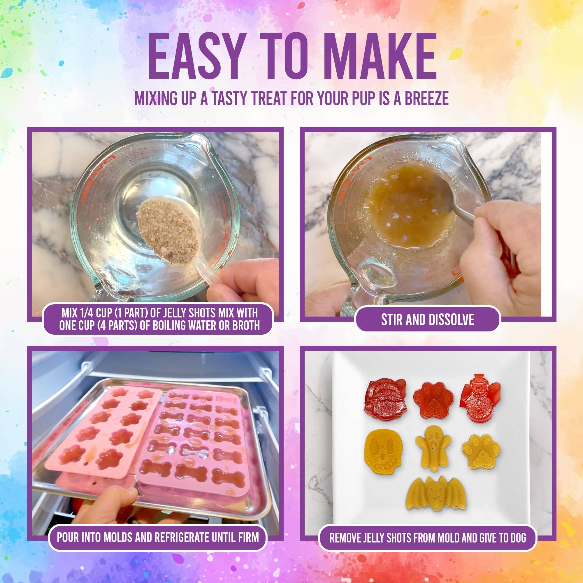 SodaPup Dog Toys - Dogtastic Jelly Shots - Mango Flavor: Dogtastic Jelly Shots gelatin mix for dogs - Mango Flavor