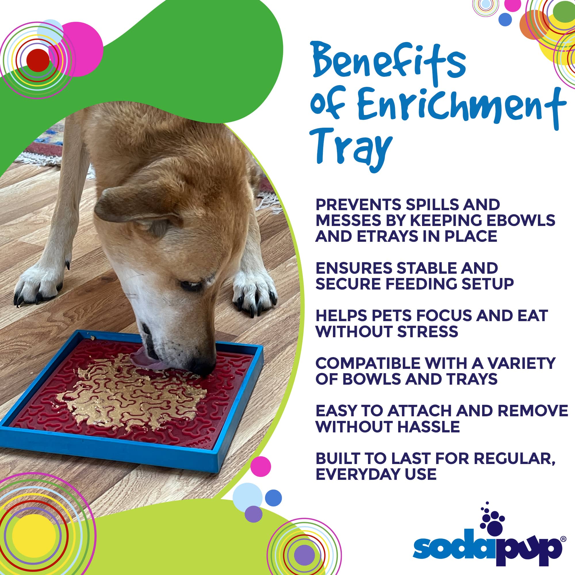 SodaPup Dog Toys - Hold 'em Suction Cup Holder for eBowls, eTrays, and eMats: Light Blue