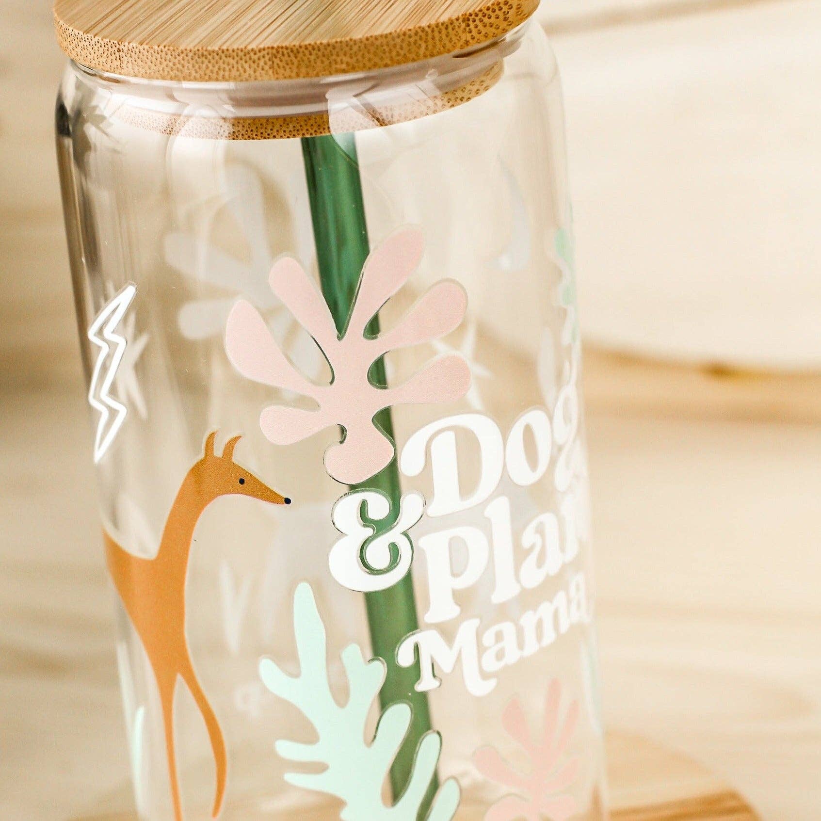 Dog + Plant Mama Glass | Lid + Straw