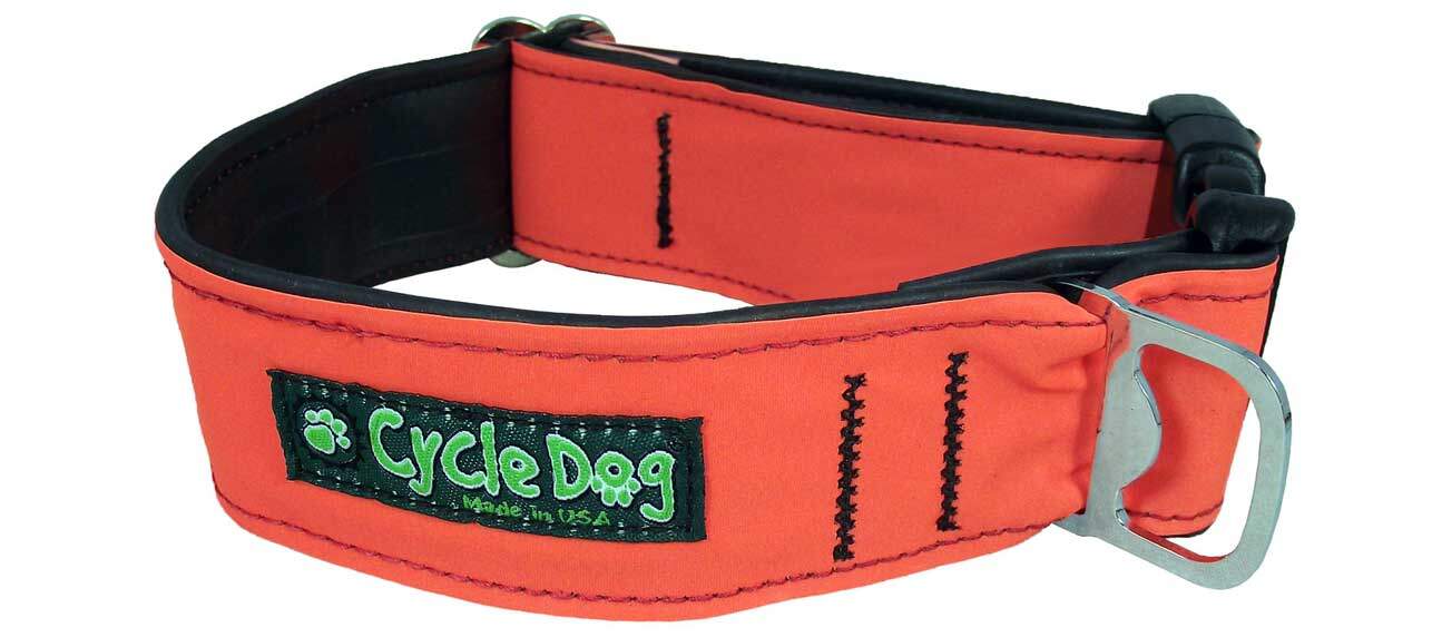 Cycle Dog - Orange MAX Reflective Dog Collar: Latch-Lock Metal Buckle / Large / Standard