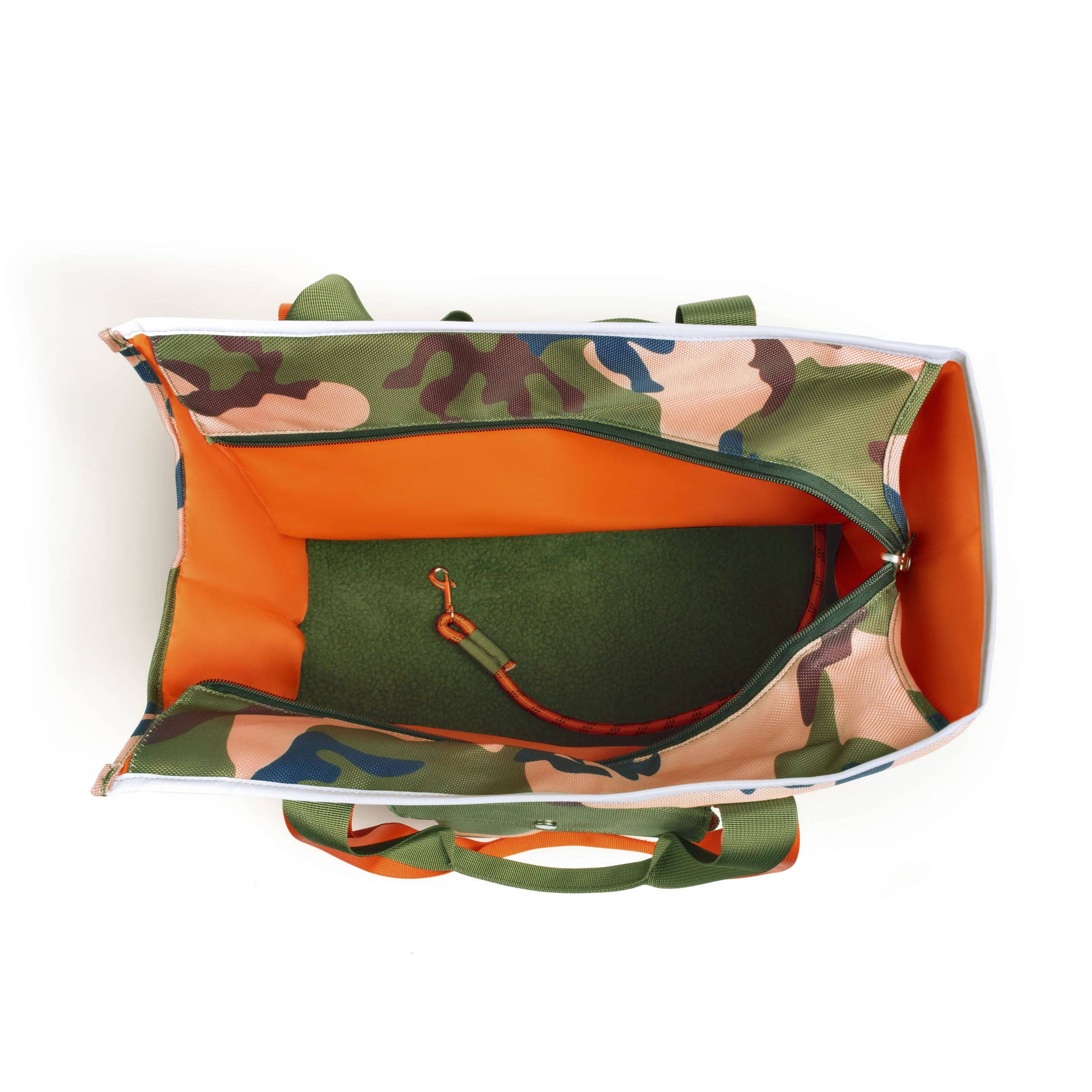 ROVERLUND - OUT-AND-ABOUT PET TOTE PRO EDITION: CAMO / ORANGE / SMALL - UP TO 15LBS