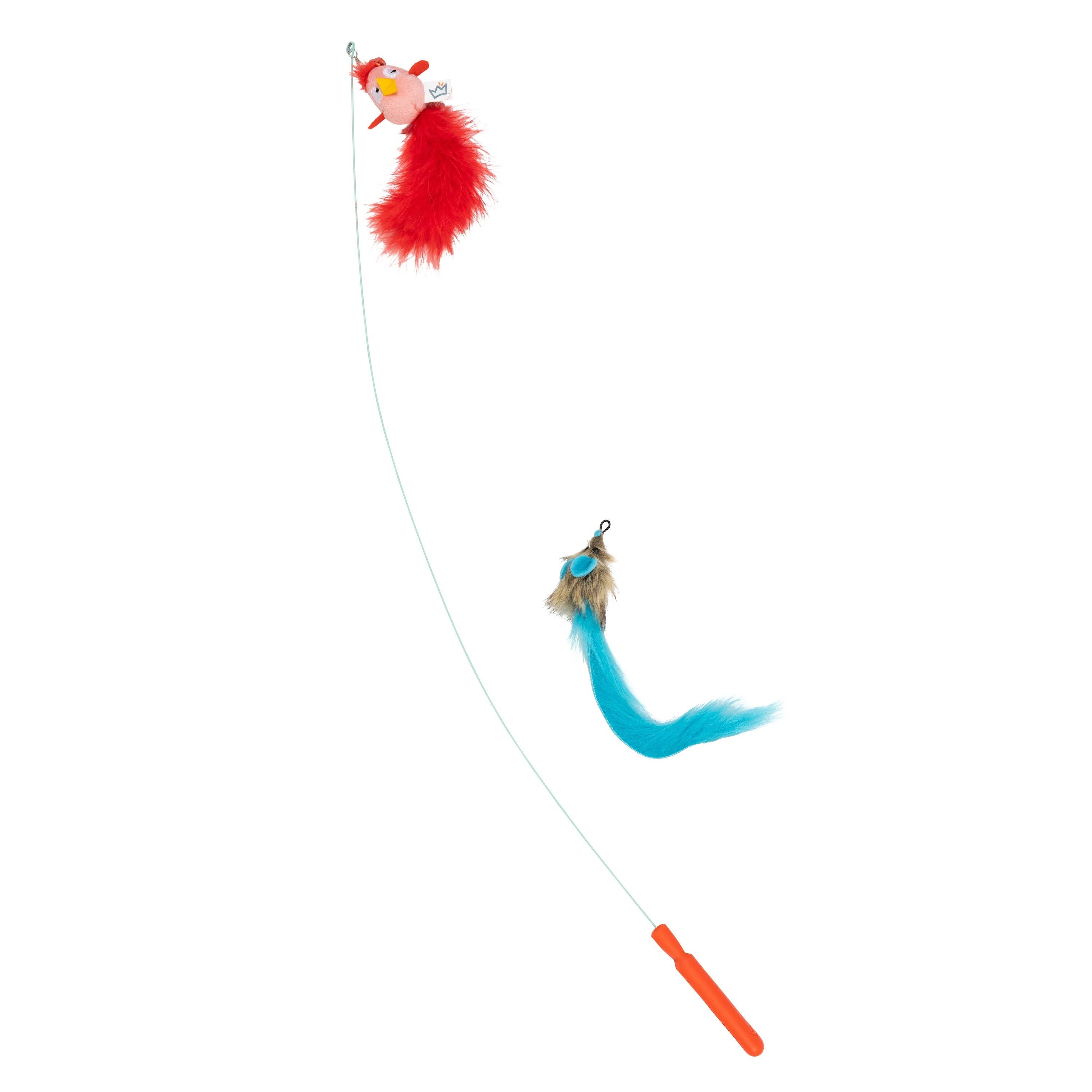 Huxley & Kent - Wire Birdy & Mouse Wand Cat Toy: One Size