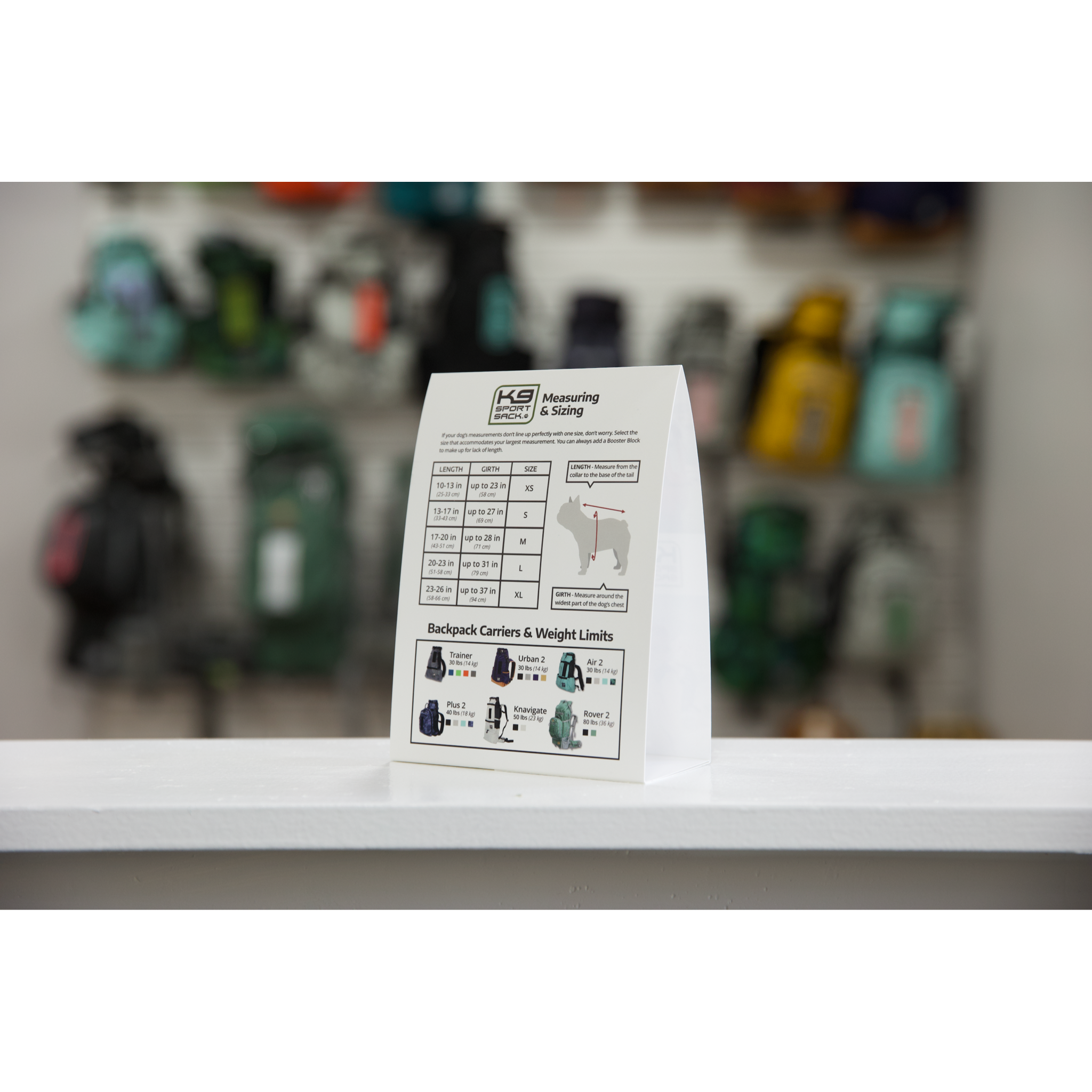 K9 Sport Sack - K9 Sport Sack Carrier Informational Table Tent (5"x7")