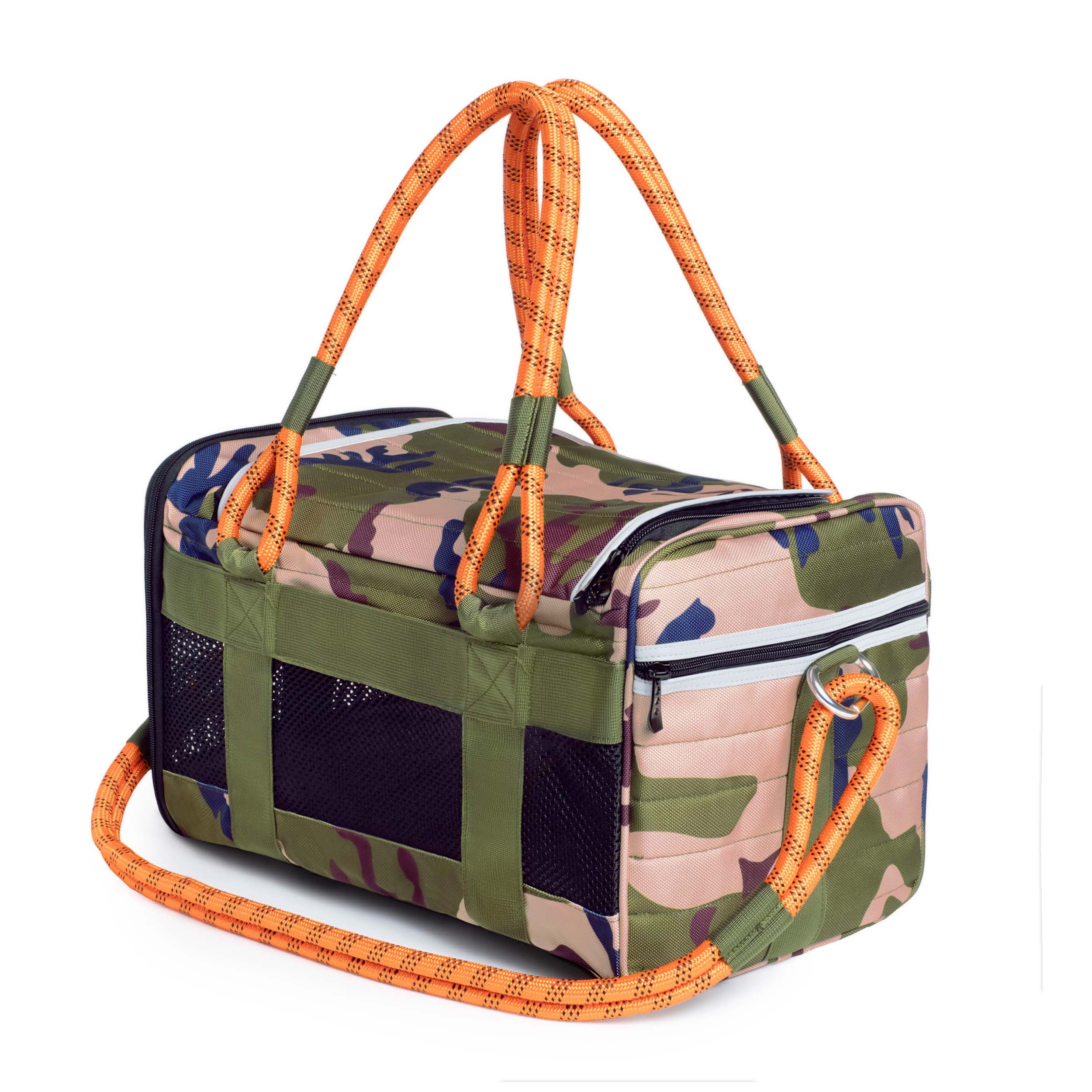 ROVERLUND - OUT-OF-OFFICE PET CARRIER PRO EDITION: CAMO / ORANGE / SMALL - UP TO 15LBS