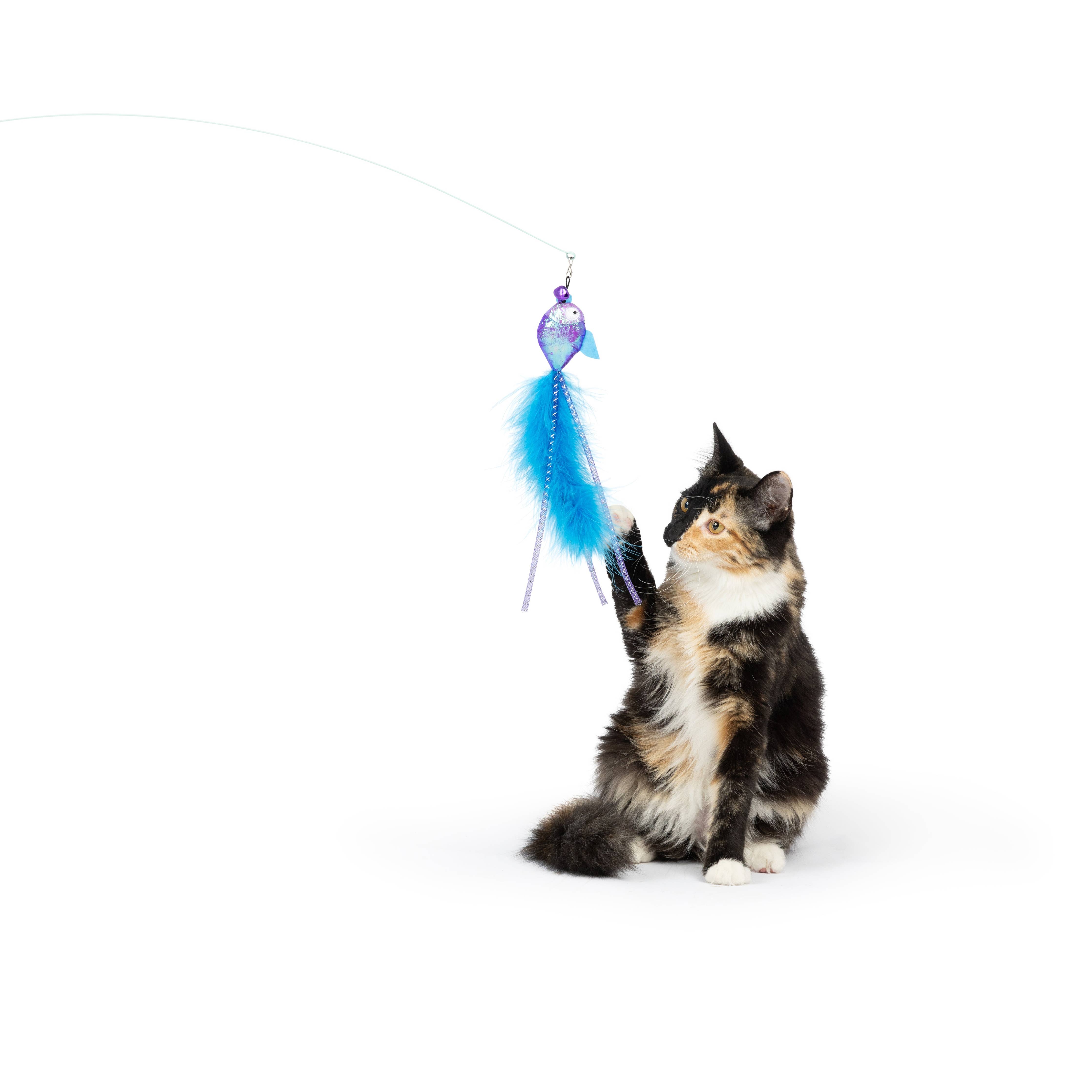 Huxley & Kent - Purple Fishy Feather Teasers 2pk Refill Cat Toy: One Size