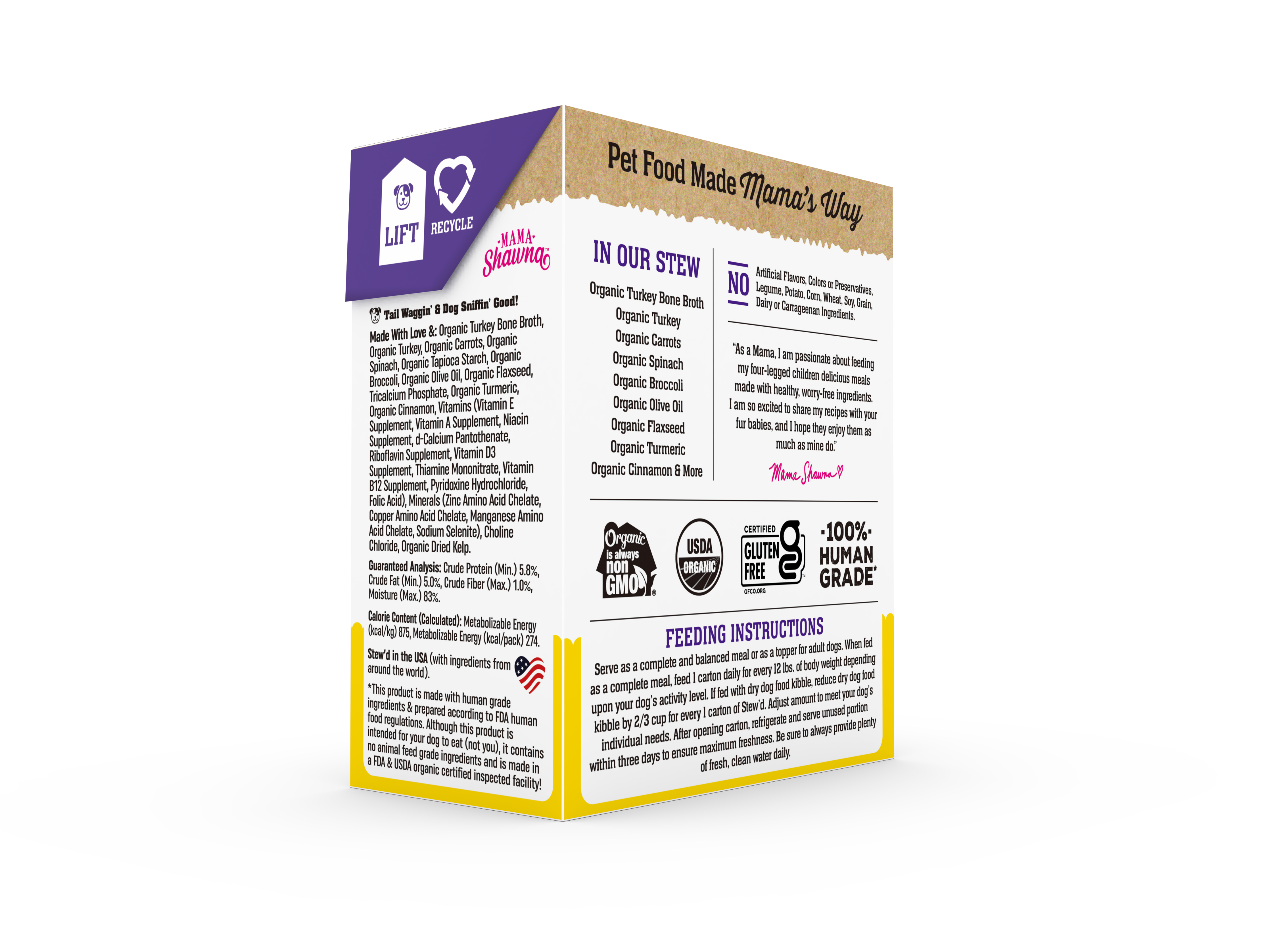 Mama Shawna - Stew'd Organic Dog Turkey & Veggies Recipe: Yellow